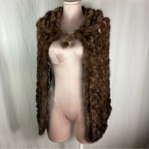 Women Real fur cape , brown, one size
